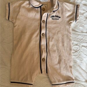 River Island 0-3 Romper- Cream with collar